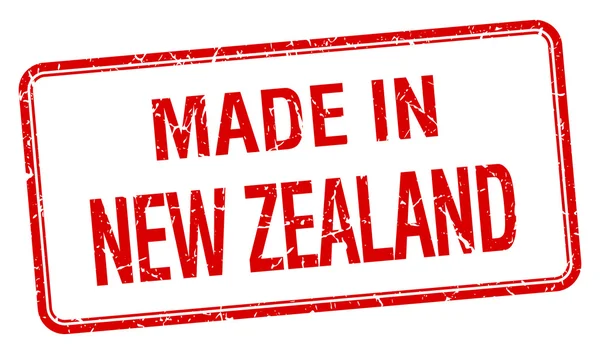 W Nowej Zelandii czerwony kwadrat na białym tle stempel — Wektor stockowy