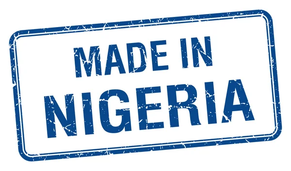 在尼日利亚蓝色方形孤立邮票 — 图库矢量图片
