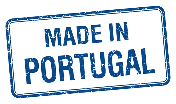 Made in Portugal blue square isolated stamp — Stock Vector