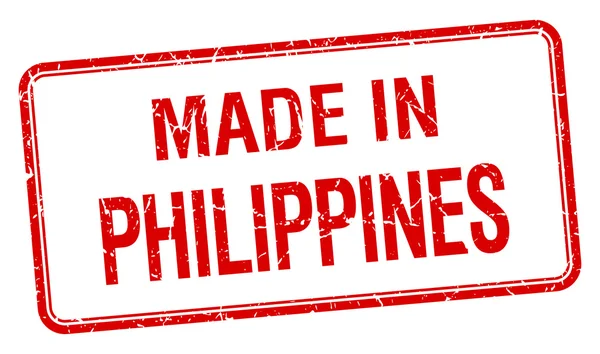 Сделанная на Филиппинах красная квадратная марка — стоковый вектор