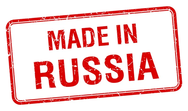 Gemaakt in Rusland Rode plein geïsoleerde stempel — Stockvector