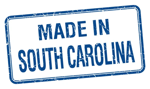 Made in South Carolina blue square isolated stamp — Stock Vector