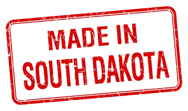 Made in South Dakota red square isolated stamp — Stock Vector