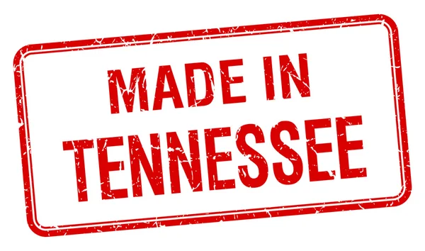 Gemaakt in Tennessee Rode plein geïsoleerde stempel — Stockvector