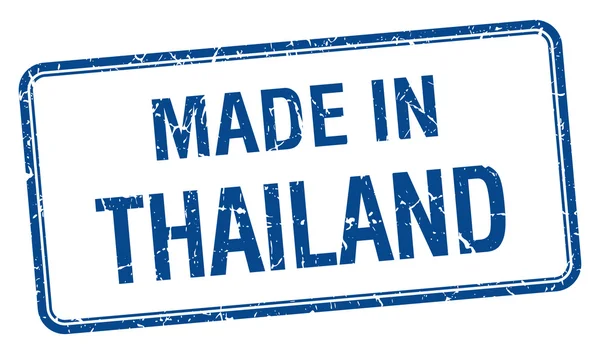 Gemaakt in Thailand blauwe vierkante geïsoleerde stempel — Stockvector