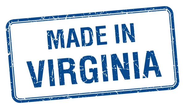 Made in Virginia blue square isolated stamp — Stock Vector