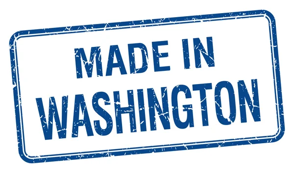 Made in Washington blue square isolated stamp — Stock Vector