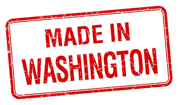 Сделанная в Вашингтоне красная квадратная изолированная марка — стоковый вектор