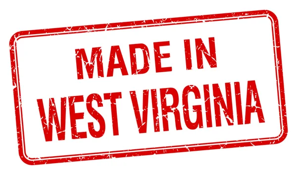 Hecho en West Virginia sello aislado cuadrado rojo — Archivo Imágenes Vectoriales
