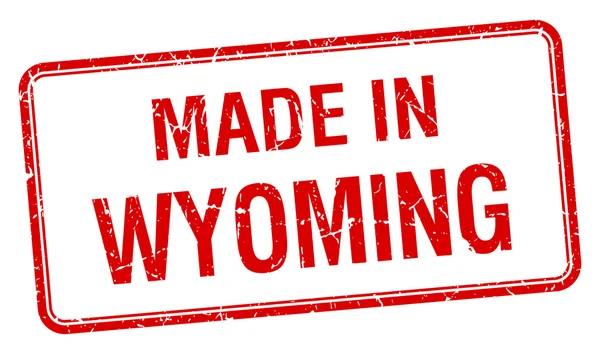 Made in Wyoming red square isolated stamp — Stock Vector