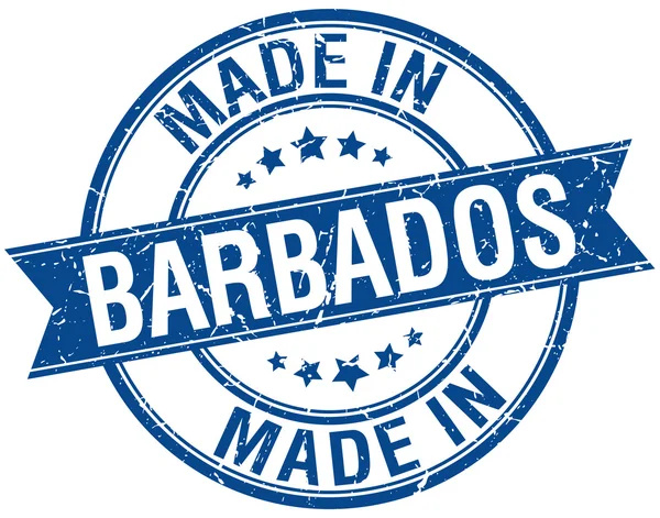 Feito em Barbados azul redondo carimbo vintage — Vetor de Stock
