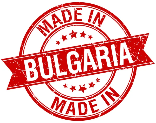 Gemaakt in Bulgarije rode ronde vintage stempel — Stockvector