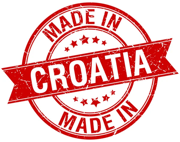 Fabriqué en Croatie timbre vintage rond rouge — Image vectorielle