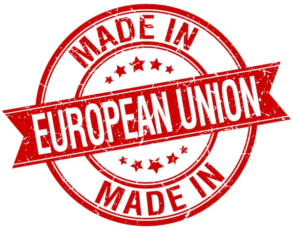 Made in european union red round vintage stamp — Stock Vector