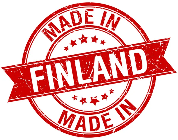 Made in Finland red round vintage stamp — Stock Vector