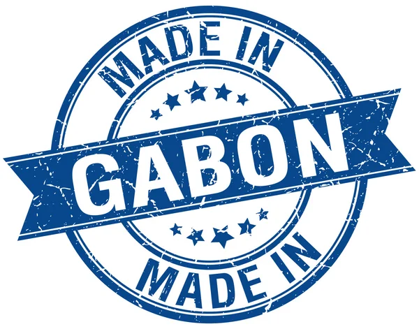 Made in Gabon blue round vintage stamp — Stock Vector