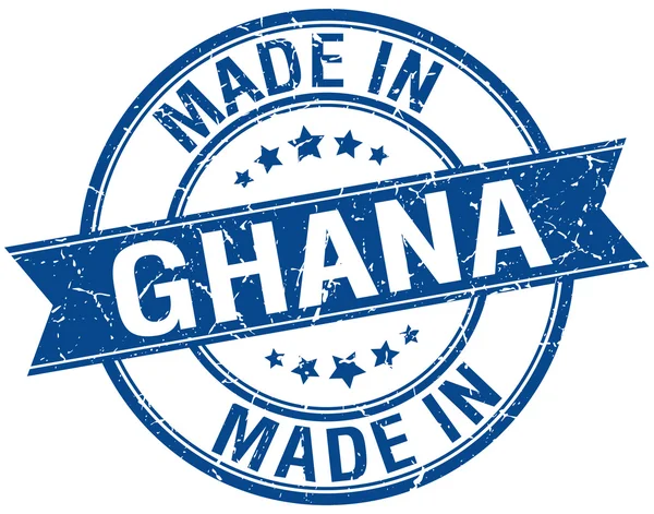 Gemaakt in Ghana blauwe ronde stempel van vintage — Stockvector