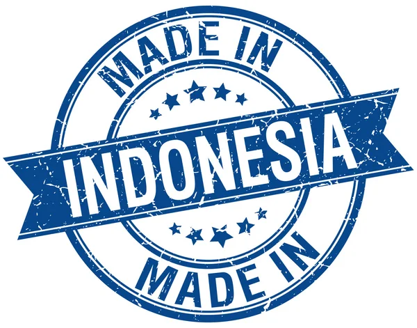 Made in Indonesië blauwe ronde stempel van vintage — Stockvector