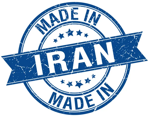 Gemaakt in Iran blauwe ronde stempel van vintage — Stockvector