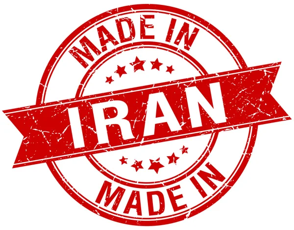 W Iranie czerwony okrągły vintage pieczęć — Wektor stockowy