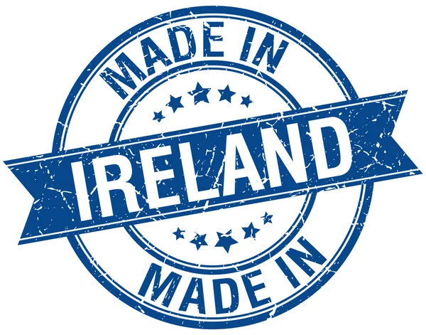 Made in Ireland blue round vintage stamp — Stock Vector