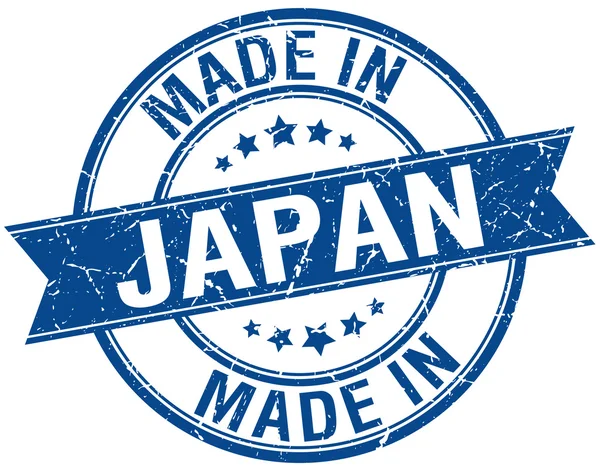 Сделанная в Японии синяя круглая винтажная марка — стоковый вектор