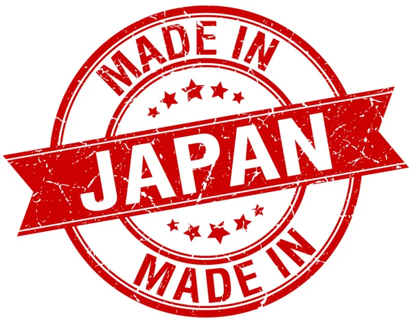 Feito no Japão carimbo vintage redondo vermelho — Vetor de Stock