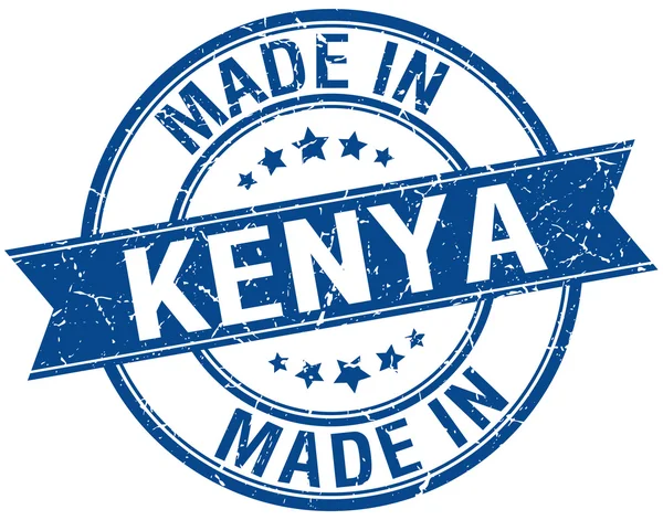 Wykonane w Kenii niebieski okrągły vintage pieczęć — Wektor stockowy