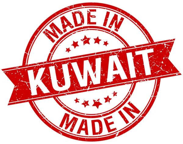 Fabriqué au Koweït timbre vintage rond rouge — Image vectorielle