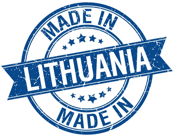 Litvanya'da vintage damga mavi yaptım — Stok Vektör