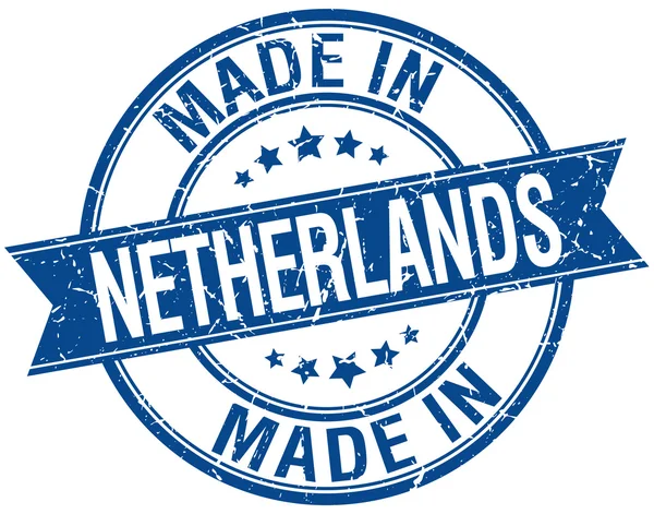 Hecho en Holanda azul redondo sello vintage — Vector de stock