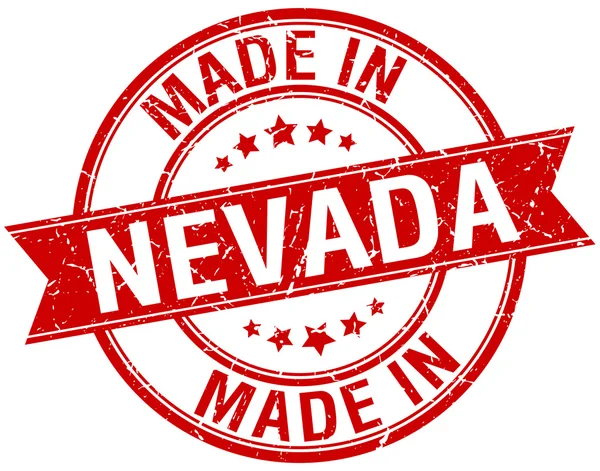 Nevada kırmızı yuvarlak vintage damga yapılan — Stok Vektör
