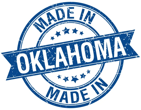 Зроблено в Оклахомі синій круглої vintage печатки — стоковий вектор