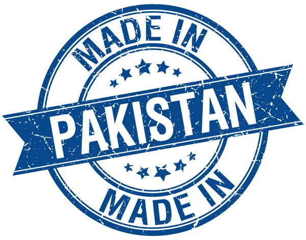 Hecho en Pakistán sello vintage redondo azul — Archivo Imágenes Vectoriales