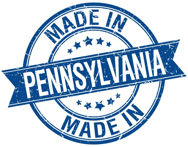 Сделанная в Пенсильвании голубая круглая винтажная марка — стоковый вектор