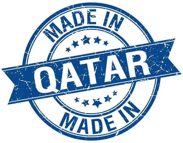 Katar'da vintage damga mavi yaptım — Stok Vektör