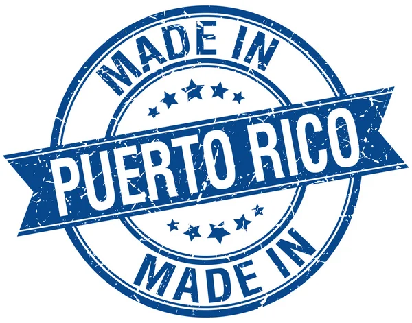 Hergestellt in puerto rico blau runde vintage Marke — Stockvektor