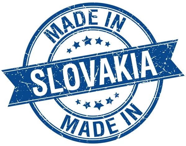 Fabriqué en Slovaquie timbre vintage rond bleu — Image vectorielle