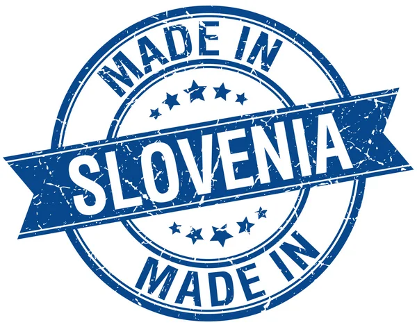 Made in Slovenia blue round vintage stamp — Stock Vector