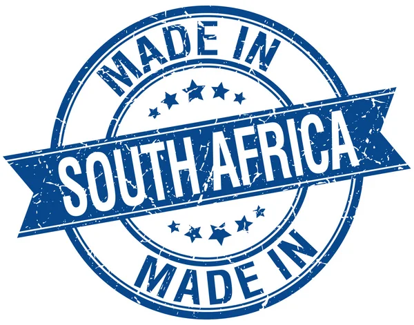 Gemaakt in Zuid-Afrika blauwe ronde stempel van vintage — Stockvector