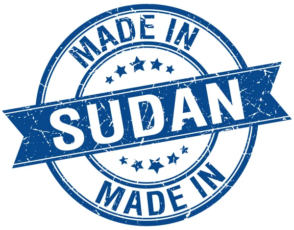 Made in Sudan blue round vintage stamp — Stock Vector