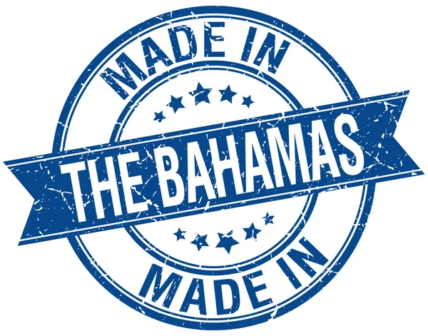 Made in The Bahamas blue round vintage stamp — ストックベクタ