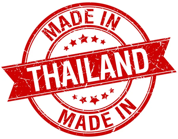 Feito na Tailândia carimbo vintage redondo vermelho — Vetor de Stock