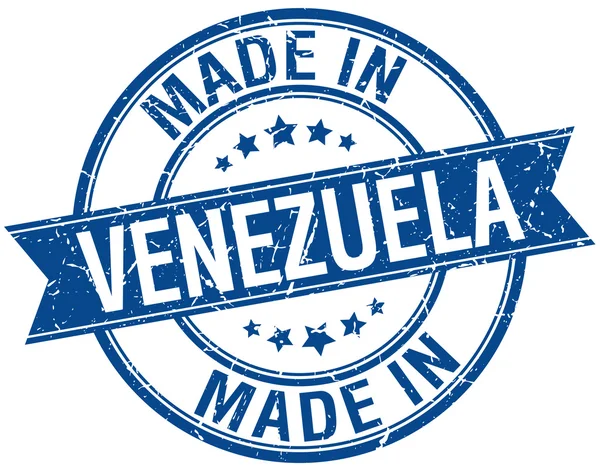 Gemaakt in Venezuela blauwe ronde stempel van vintage — Stockvector