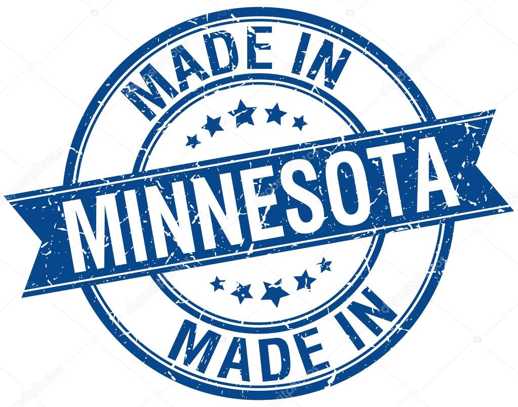 made in Minnesota blue round vintage stamp