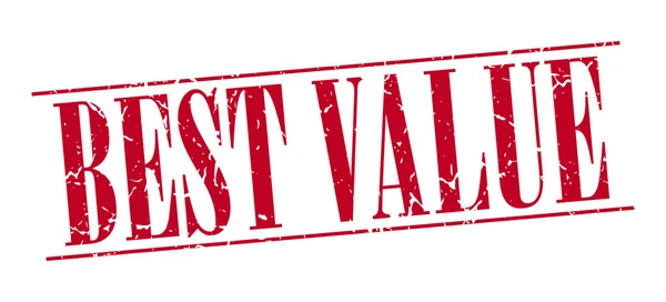 Best value red grunge vintage stamp isolated on white background — Stock vektor