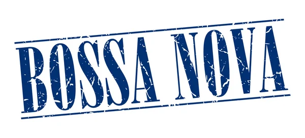 Bossa nova blue grunge vintage stamp isolated on white background — ストックベクタ