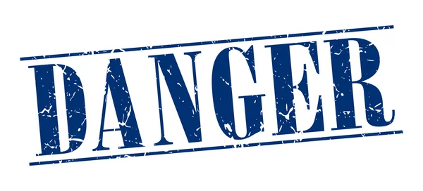 Danger bleu grunge timbre vintage isolé sur fond blanc — Image vectorielle