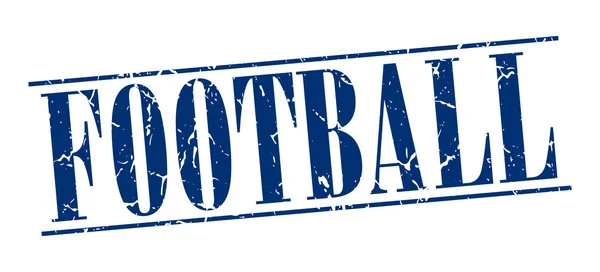 Futebol azul grunge vintage carimbo isolado no fundo branco —  Vetores de Stock