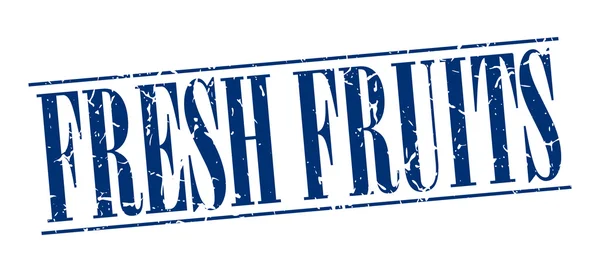 Fruits frais bleu grunge timbre vintage isolé sur fond blanc — Image vectorielle